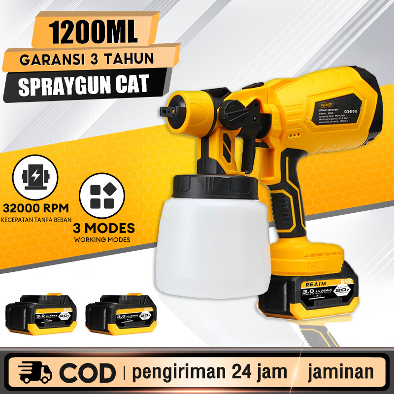 MeeTeu Reaim 450W 800ML Spraygun Cat Semprot Untuk Tembok Pagar Alat Semprot Cat Listrik Baterai Spr