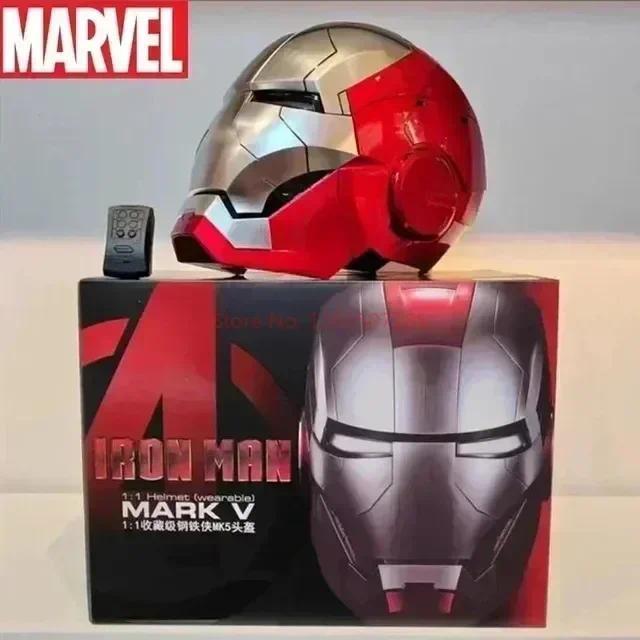 Iron Man 1:1 Helmet Mk5 Mk50 Avengers War Machine Cosplay Electric Open Close English Voice Remote C
