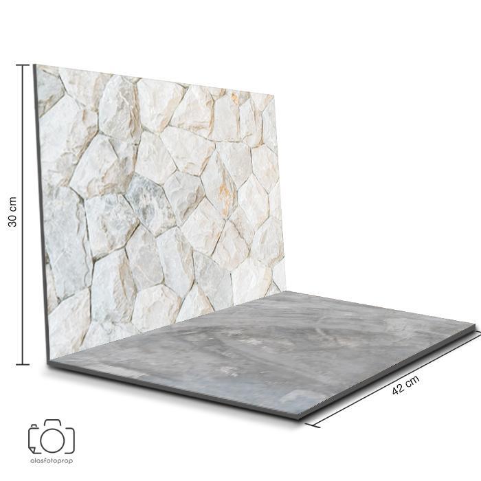 Alas Foto Lipat Batu Putih & Semen Batu / Background Foto (SNL-18)