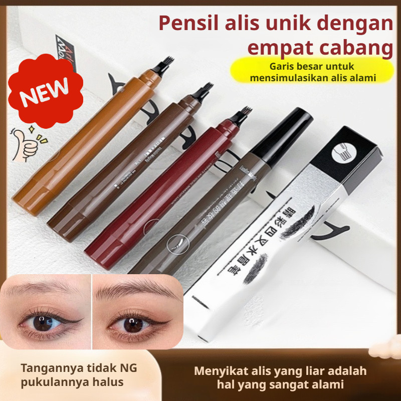 [COD+Gratis Ongkir] Pensil Alis Waterproof/Liquid Eyebrow/Anti Luntur/Tahan Lama/Cepat Kering/Abu-ab
