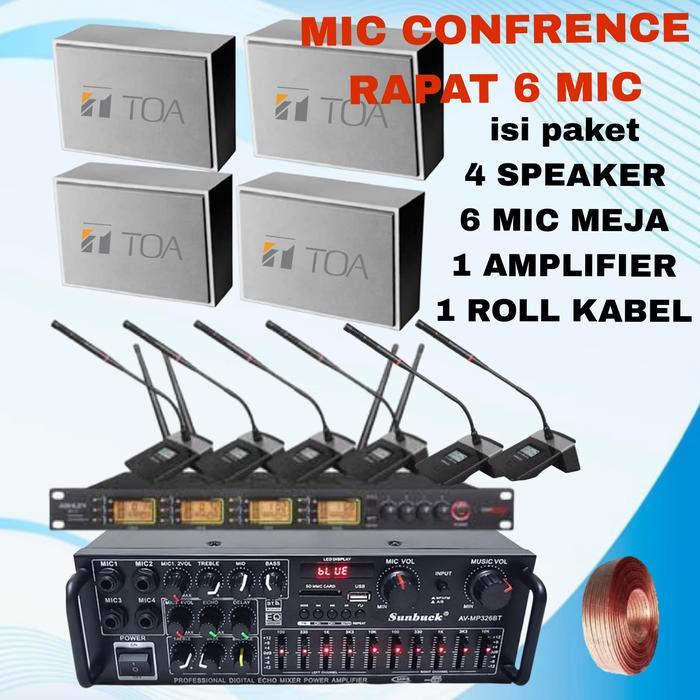 paket mic conference ruang rapat 6 mic meja wireless original