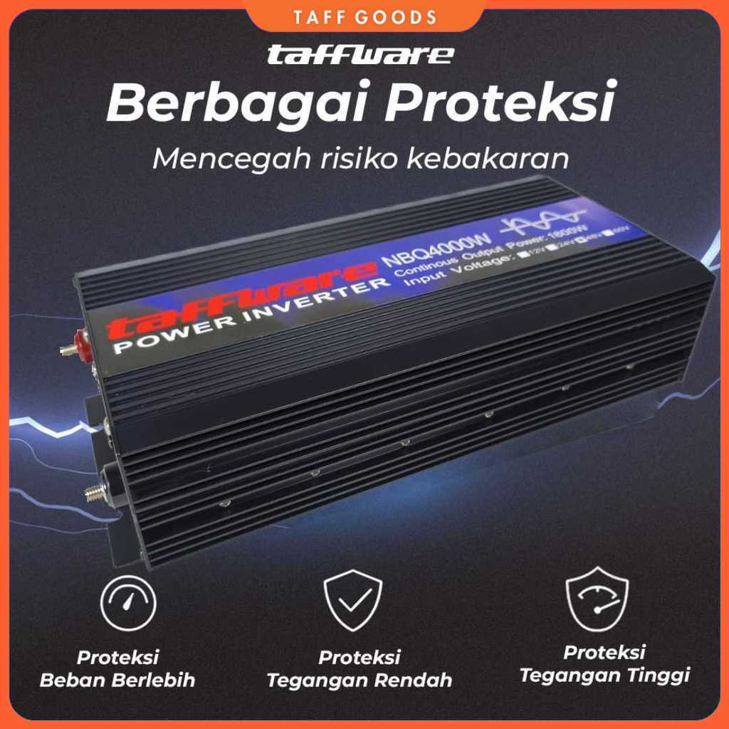 Taffware Power Inverter Mobil Pure Sine Wave DC 48V to AC 220V 4000W - NBQ4000W