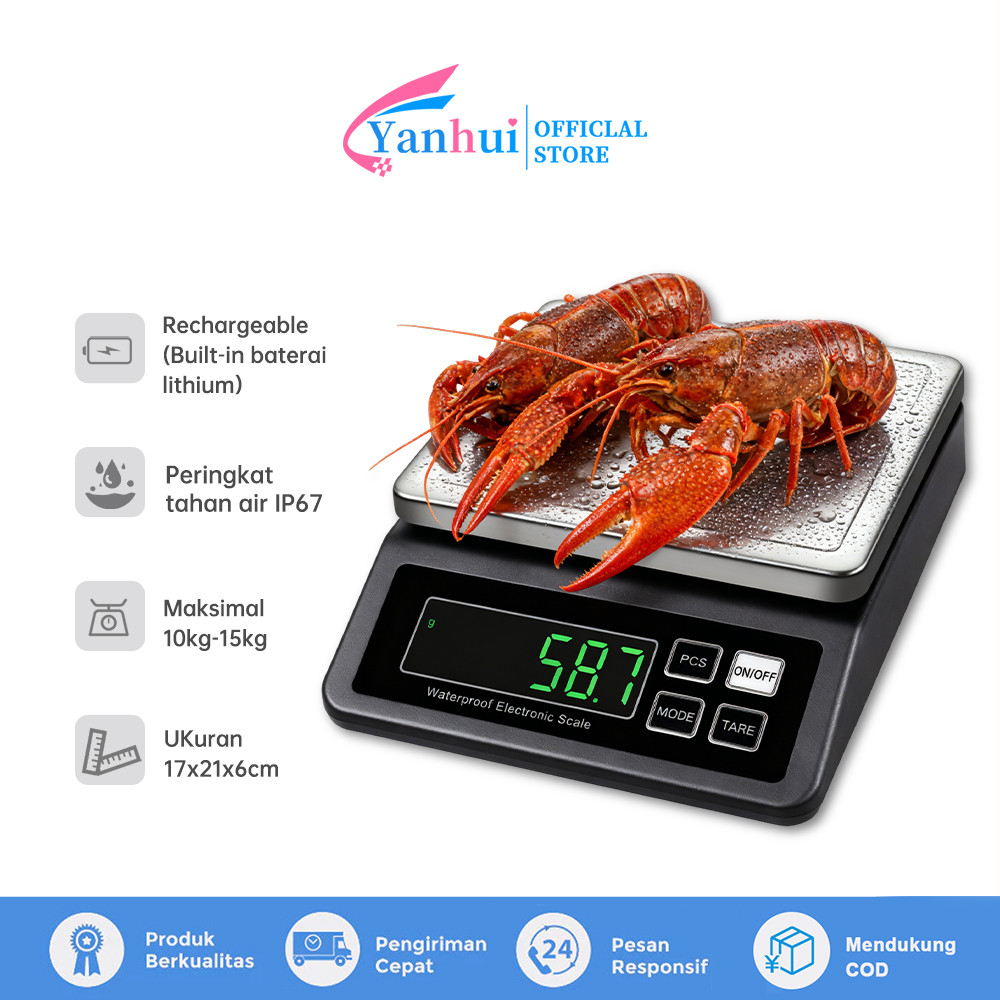 Yanhui 15Kg-10Kg Timbangan Waterproof Digital Dapur Kitchen Scale Charger