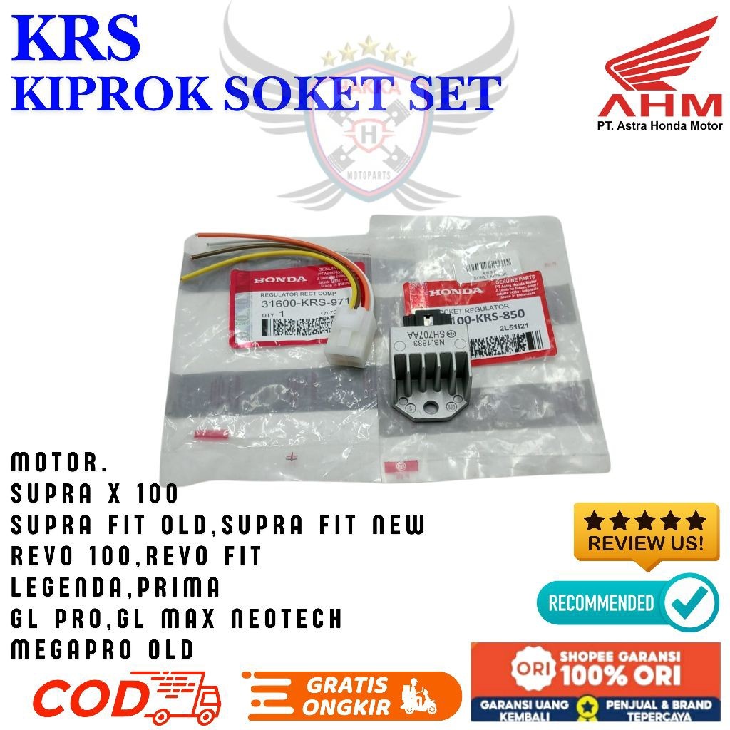 KRS ORIGINAL KIPROK + SOKET HONDA SUPRA, KIPROK SOKET HONDA SUPRA FIT, KIPROK SOKET HONDA SUPRA FIT 