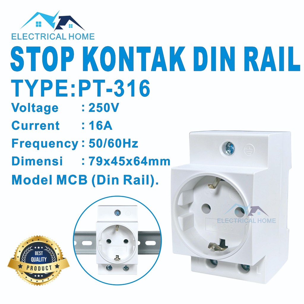 STOP KONTAK DIN RAIL 35mm 16A 250V
