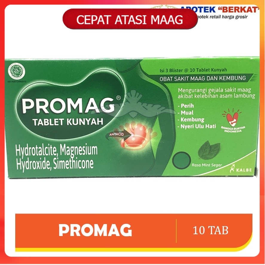 [AMPUH] Promag 10 Tablet / OBAT MAAG Obat Sakit lambung, Sakit maag, obat generik, obat apotek