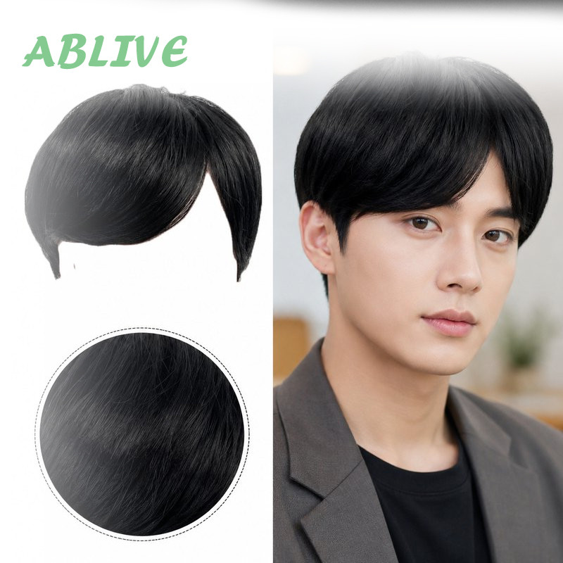 Rambut Palsu Rambut Palsu Dewasa Wig Pria Cowok Pendek Wig Korea Style Rambut Palsu Pria Rambut Cosp