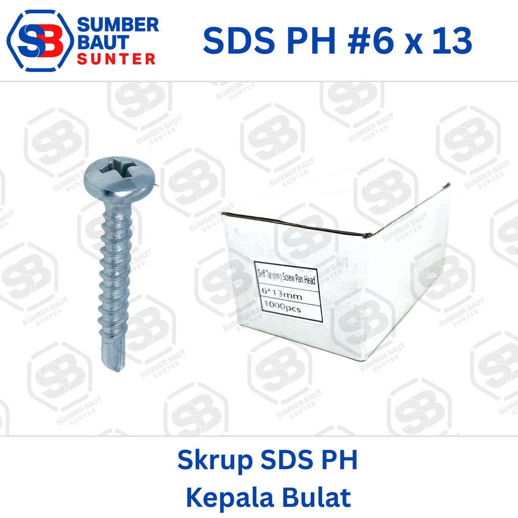 SEMAGOOL SDS PH 6x13 Skrup Roofing Pan Head WF - 1 box isi 1.000 pcs