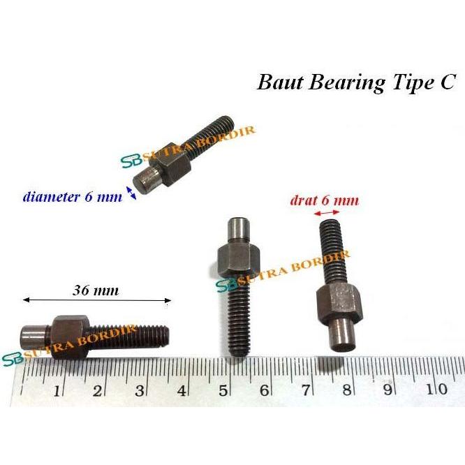baut bearing panjang 6mm tipe C diameter 6mm Baut Bearing Frame Bordir Komputer & industri baut bear