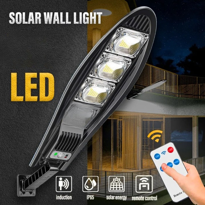 Lampu Sorot LED Solar COB 500W 90LED 3in1 IP65 Sensor Gerak Remote 2700-6000K Baterai 6000mAh Floodl