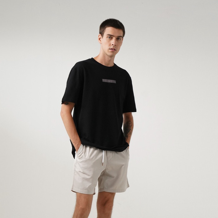 CELCIUS Kaos Lengan Pendek Bordir I31000142C I31000173C Hitam Stylish casual T-shirts