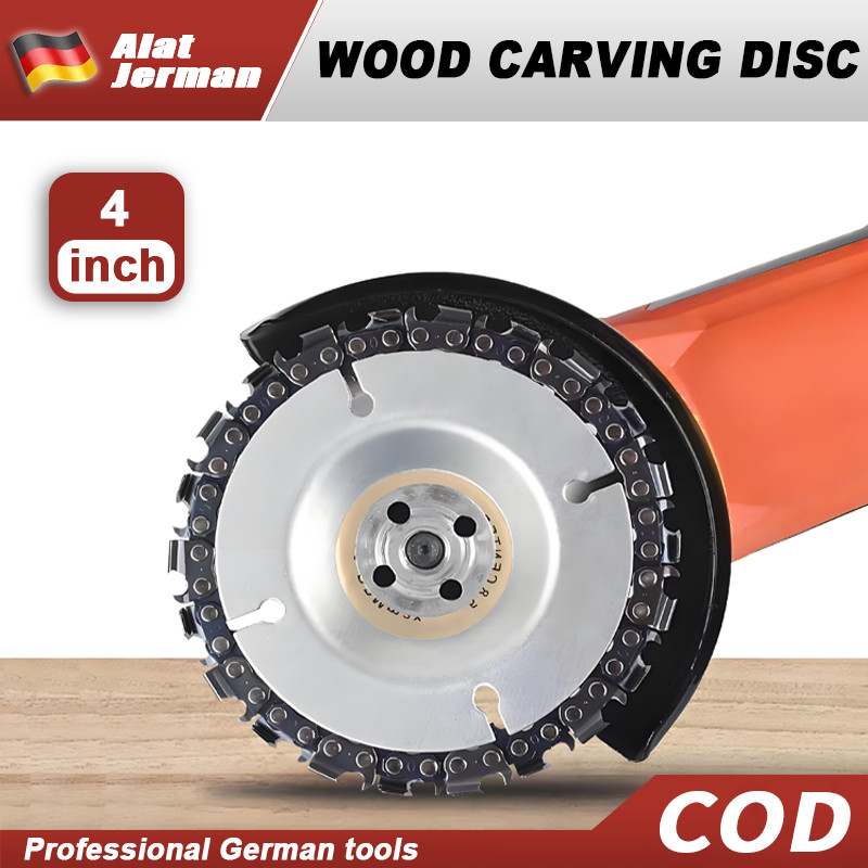 Alat Jerman 4inch Wood Carving Disc  4" (COD) / Disc Chain Saw Angle Grinder Mata Gerinda Chain Saw 