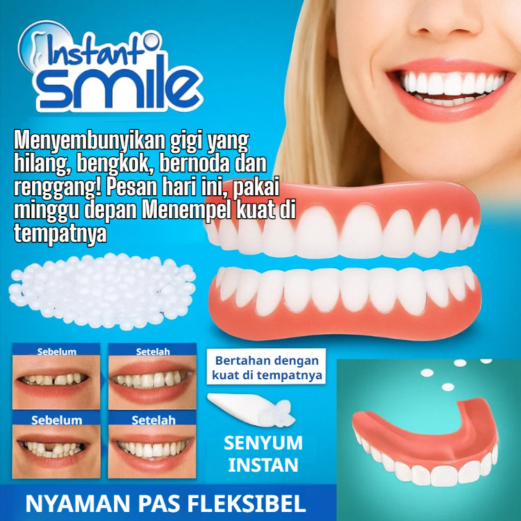 [Pengiriman 24 Jam + COD]gigi Palsu Lepas Pasang Authentic Instan Atas Bawah Ori Asli Atasi Ompong G