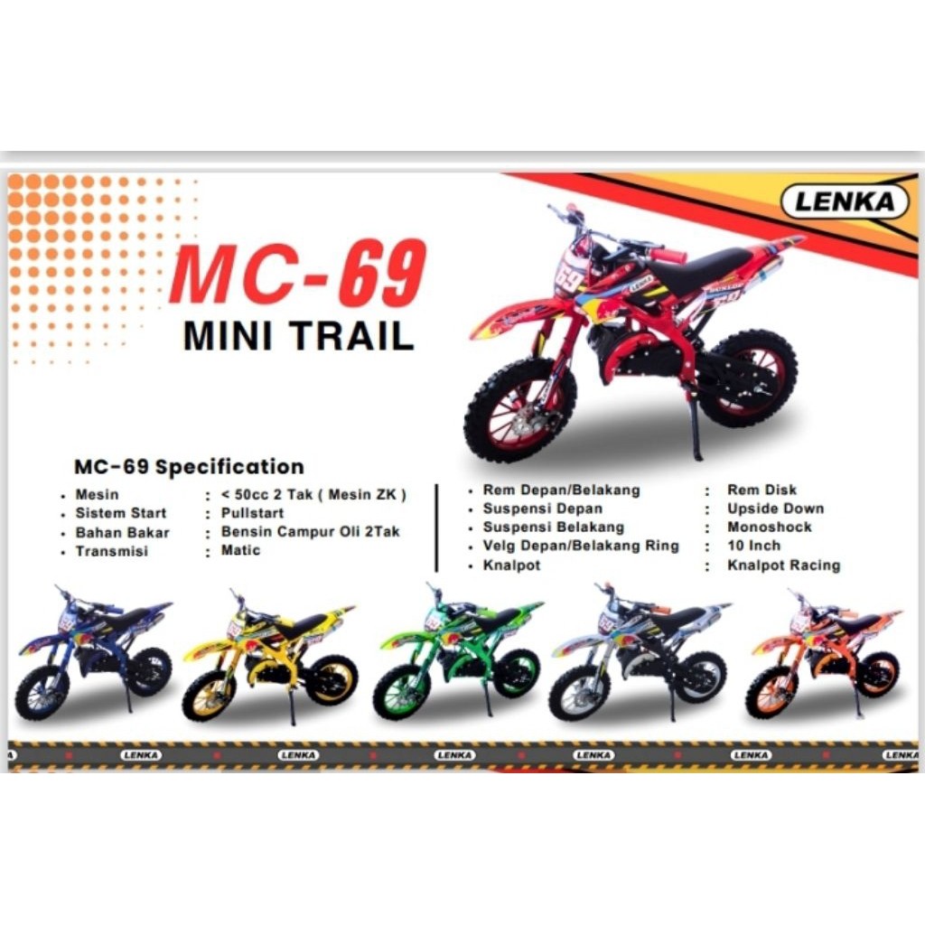 Mini Trail LENKA 69 Motor Cross Mainan Anak pakai bensin
