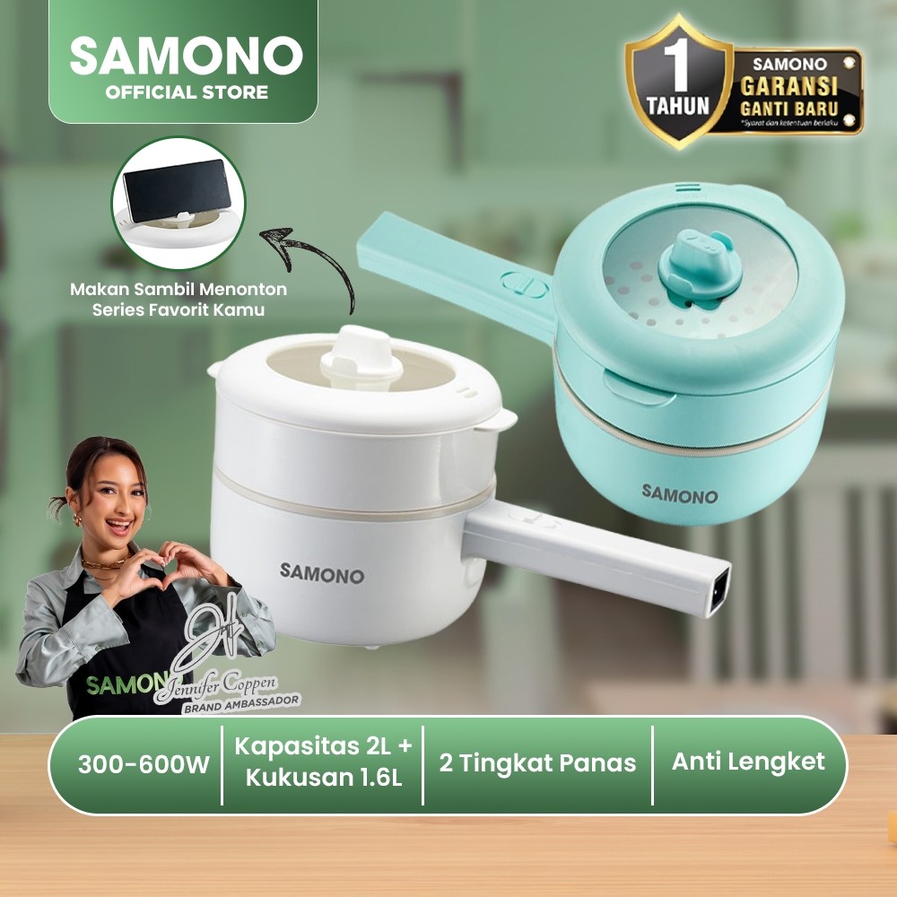 SAMONO Panci Listrik 2L Anti Lengket alat dapur alat masak alat masak listrik panci mpasi bayi panci
