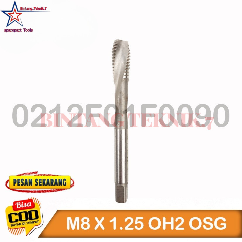 Tap hand tap M8x1.25 OSG hsse semi spiral bukan m6x1.0