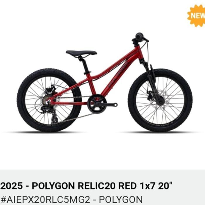 sepeda anak mtb 20 Relic 20 polygon 5th-12+ - Merah