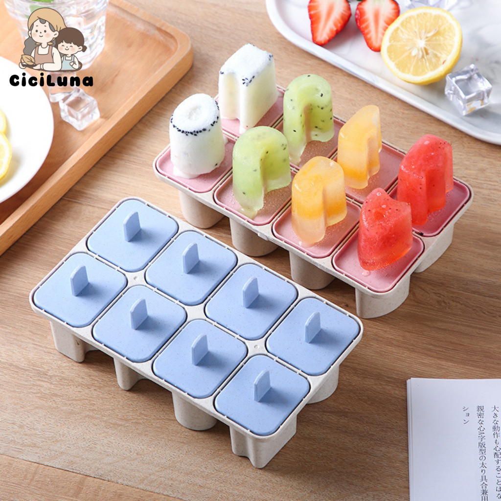CICILUNA CETAKAN ES KRIM STIK ES KRIM CETAKAN ICE CREAM POPSICLE  8 Slot Es Loli DIY Beserta Lucu Es