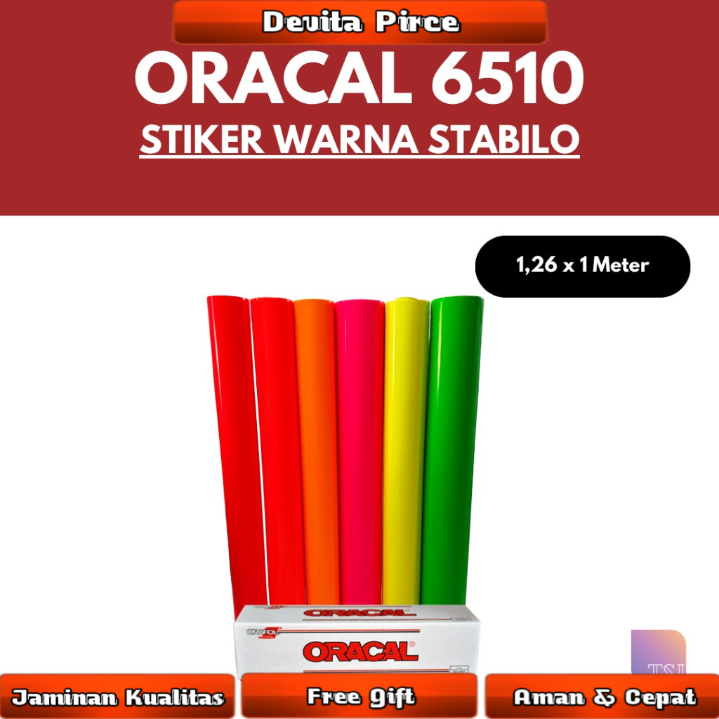 Oracal Stiker 6510 Warna Stabilo Fluorescent Vinyl Skotlet 1 Meter