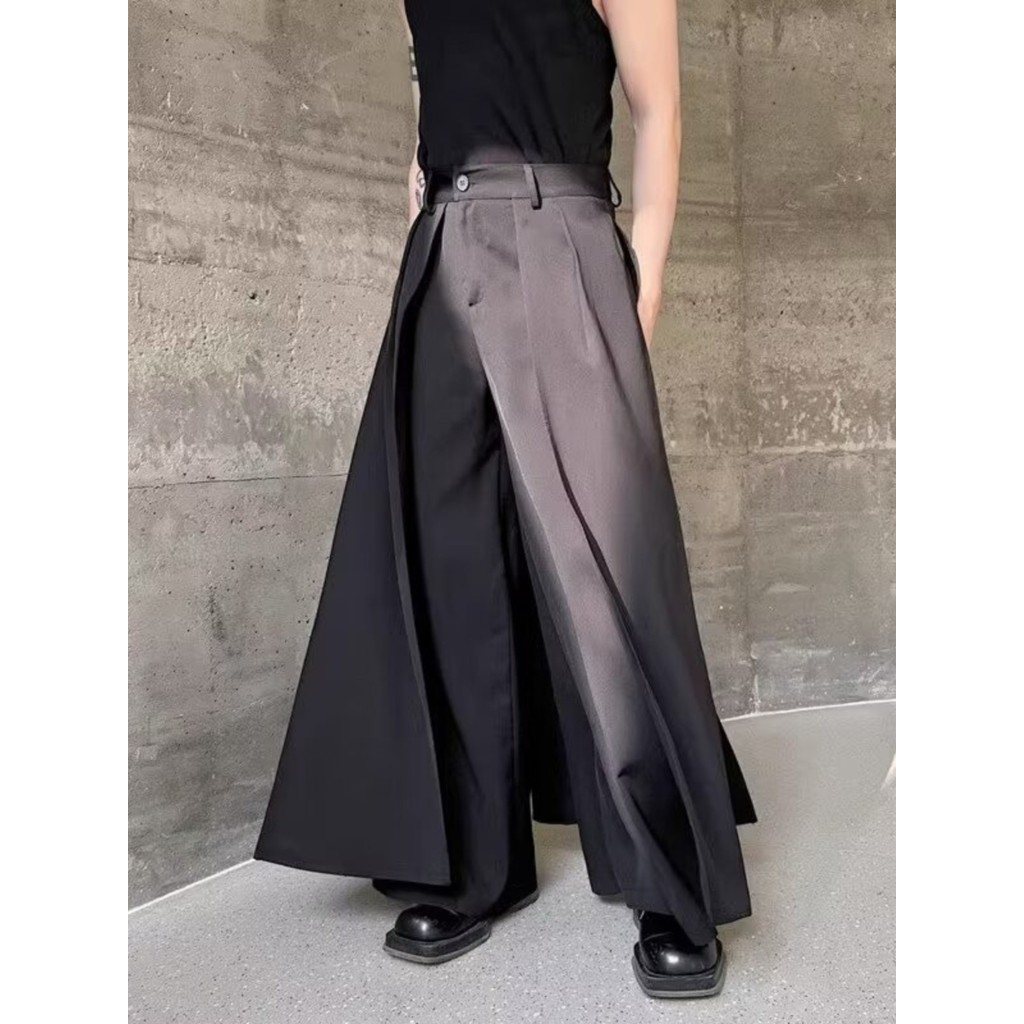 Celana Samurai Yohji Yamamoto Desain Baru Rasa Draped Celana Rok Lebar