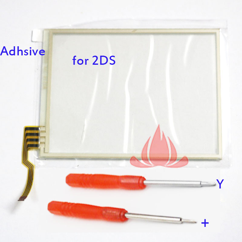 2pcs Touch Screen Glass gitizer Lens Replacement for Nintendo 2DS  W Adhesive Screwdriver