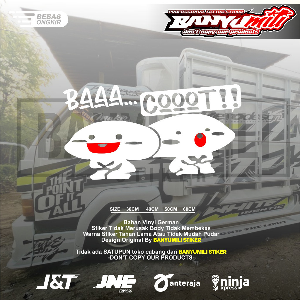 STICKER KACA TRUCK BAACOUTT STICKER CUTTING VARIASI KACA MOBIL PICKUP TRUCK STICKER TRUCK KARAKTER B