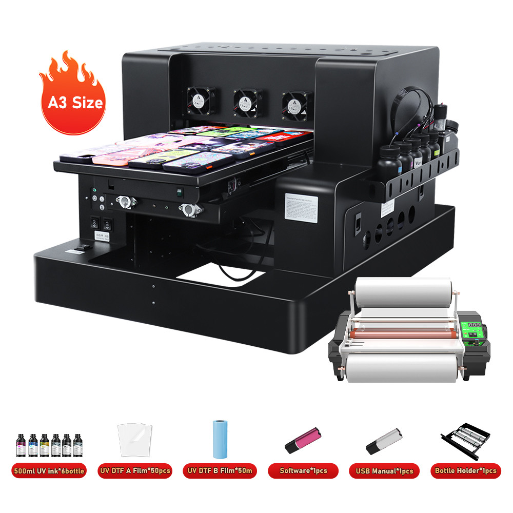 A3 UV Printer XP600 UV Flatbed Printing Machine A3 UV DTF Printer For Pen Bottle Wood UV Flatbed Pri
