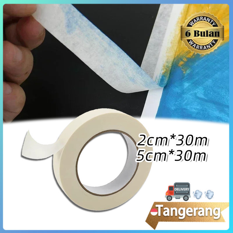 30M Masking Tape Lakban Kertas / Isolasi Selotip Kertas /  Selotip Kertas