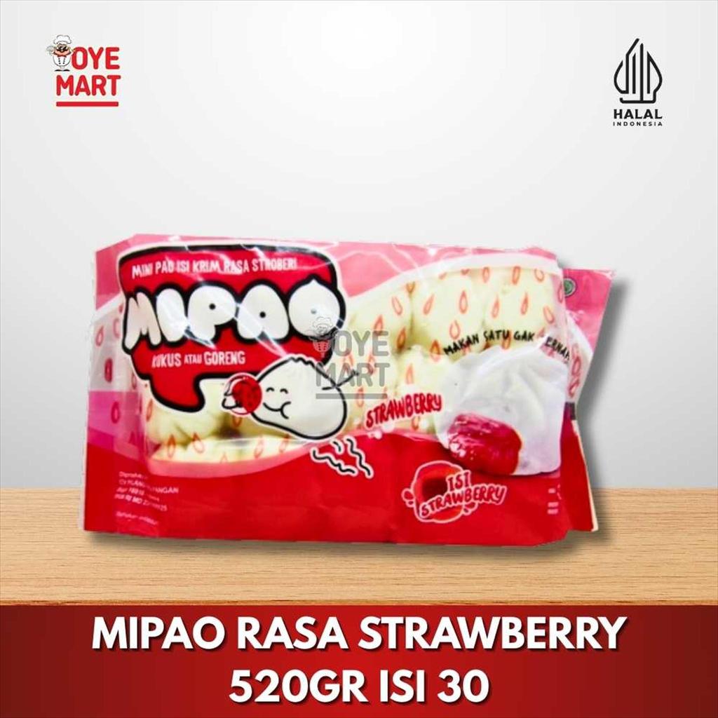 MIPAO RASA STRAWBERRY 510 GR ISI 30PCS / BAKPAO / FROZEN FOOD