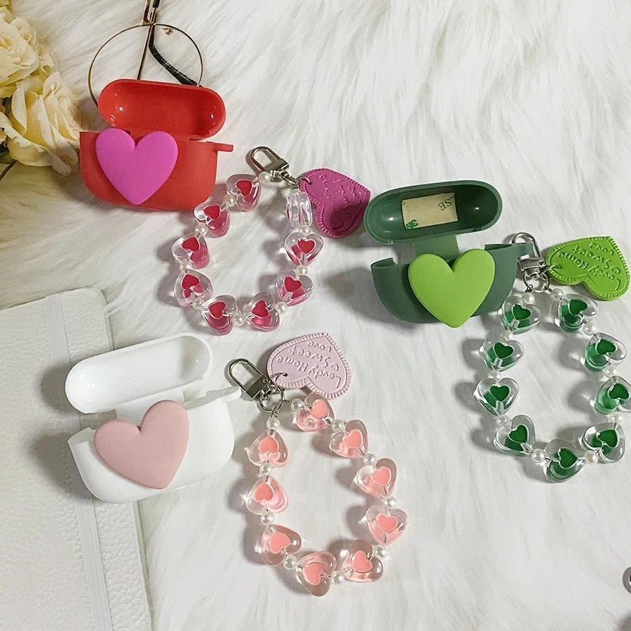 For Realme Buds Air 6 Pro Case Cute Love Earphone Silicone Cover with Wristain Lanyard case hearphon