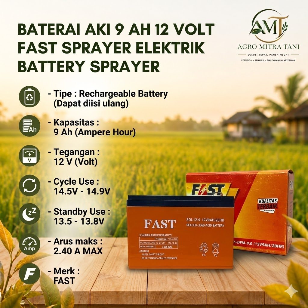 BATERAI AKI 9 AH 12 VOLT FAST SPRAYER ELEKTRIK BATTERY SPRAYER