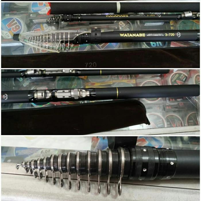 Joran Tegek Kolong Full Carbon Murni bisa di zoom Watanabe import JPG - 4,5 Meter