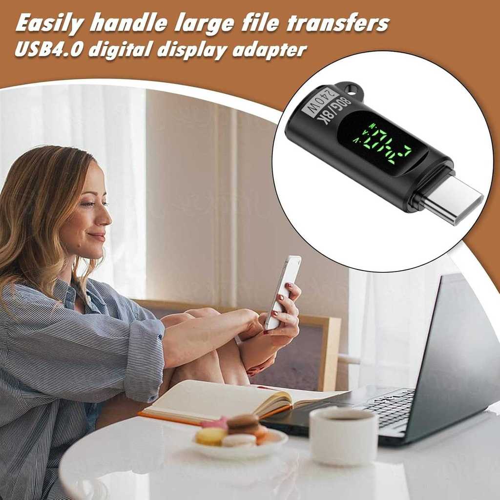 CAS - JOYO OTG Adapter Converter Type C Female to Male Digital Display 240W - F62C