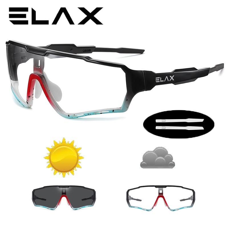 ELAX  2022 Kacamata Fotochromic  Pria Wanita Mtb Sepeda Kacamata Bersepeda Baru Bersepeda Kacamata S