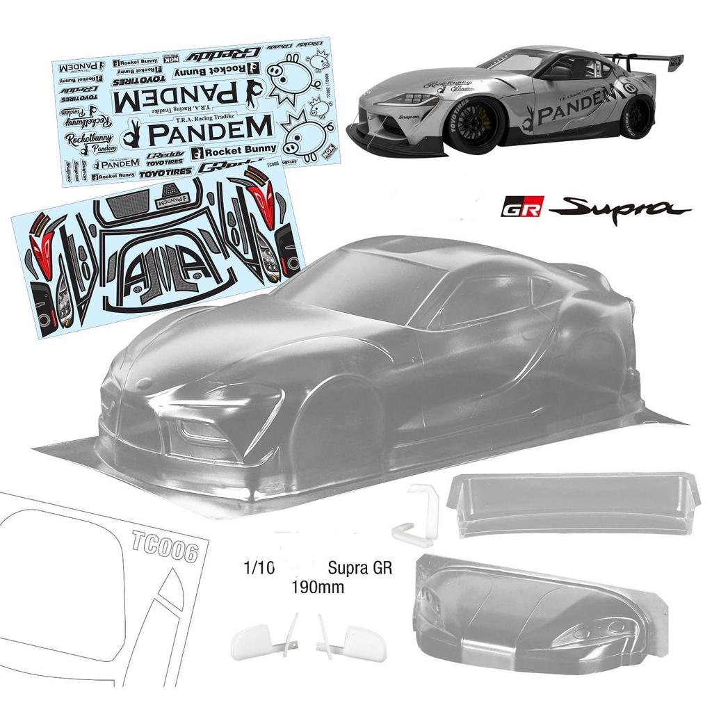 High quality Supra GR A90 1/10 drift RC PC body shell lampshade 190mm width Transparent drift body s