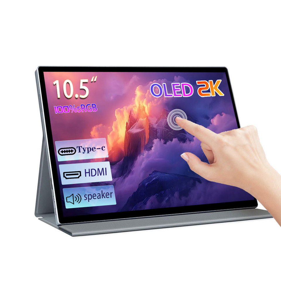 OLED Portable Monitor 10.5" 2K TouchScreen sRGB 100% Dual USB-C HDMI built-in Speaker for PS4/5 Swit
