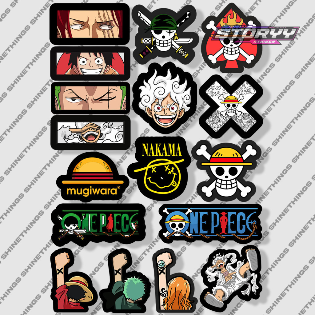 Sticker Anime One Piece || stiker One Piece untuk helm case hp