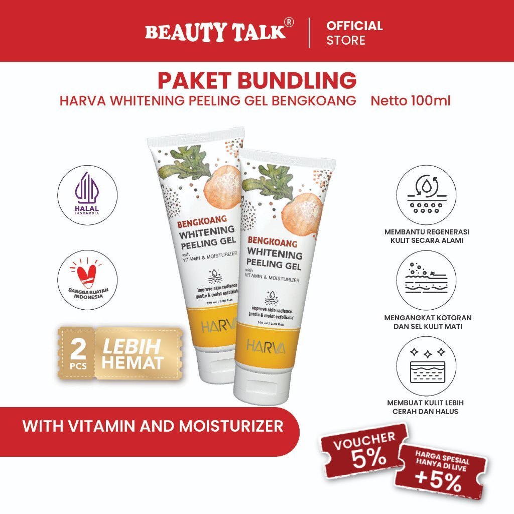 [Bundling Hemat - 2 Pcs] HARVA Peeling Gel - 100 ML | Eksfoliasi untuk Kulit Kusam dan Kering
