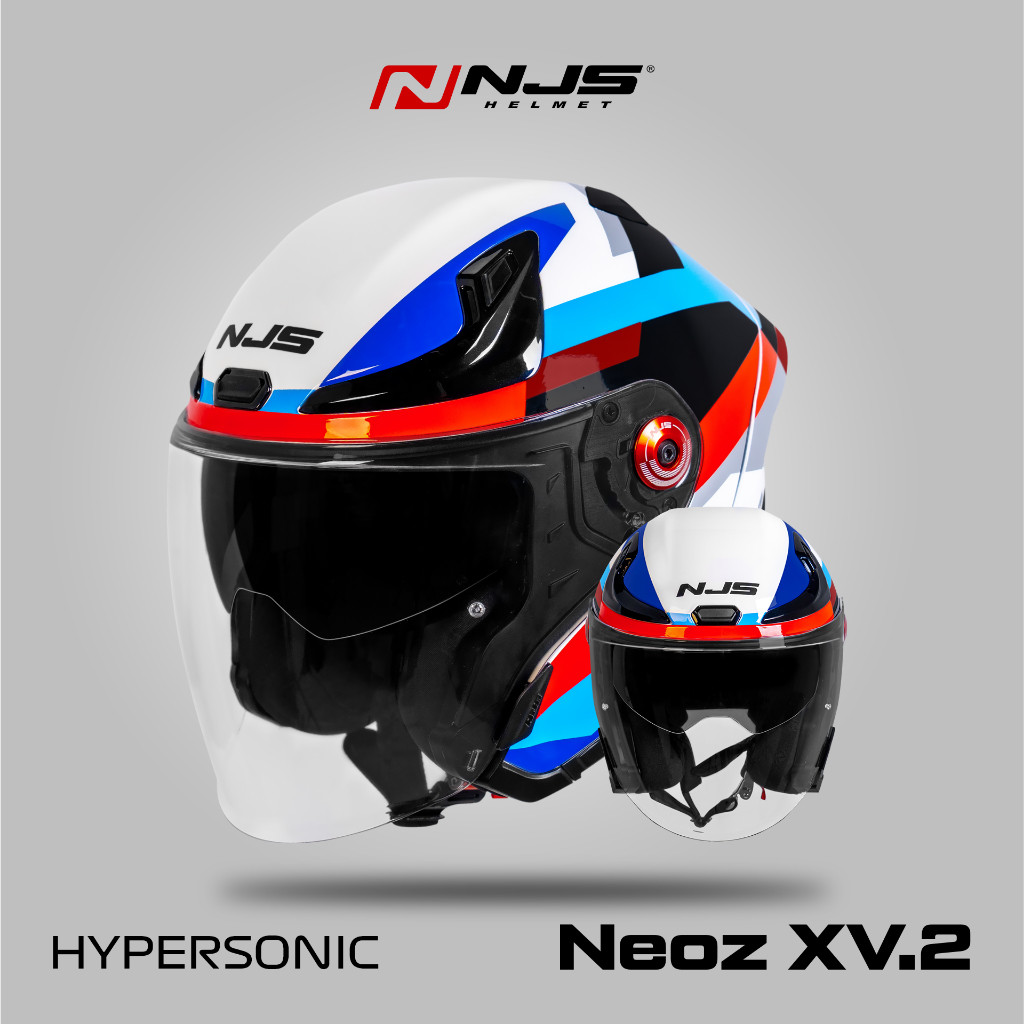 NJS NEOZ XV.2 HYPERSONIC - Helm Half Face Double Visor
