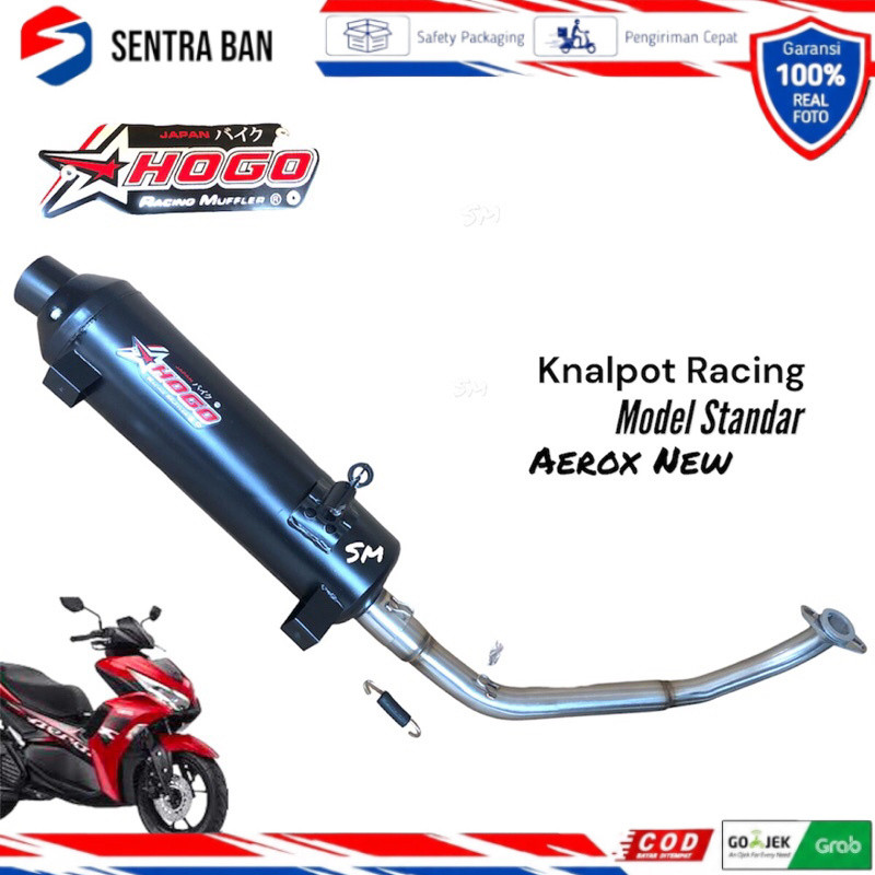 Knalpot standar racing aerox 155 new 2021 hogo leher stainless steel ngebas adem