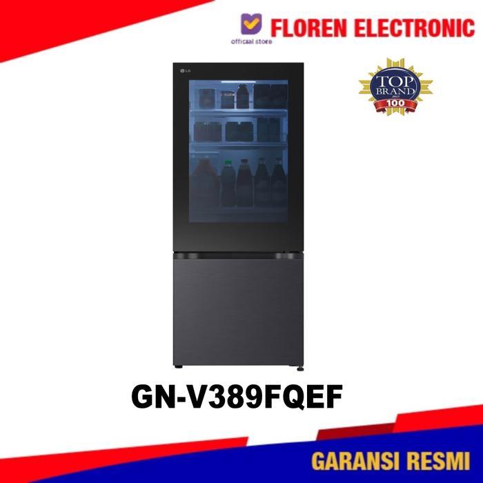 Kulkas LG 2 pintu GN-V 389 FQEF / GN-V389FQEF Bottom Freezer 368 Liter Freezer Bawah Black Insta Vie