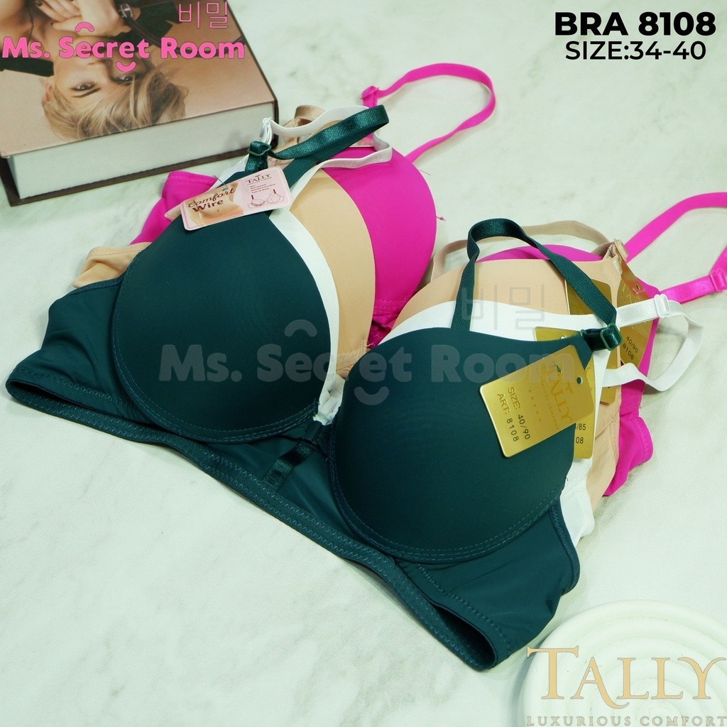 TALLY BRA BH 8108 | BAHAN KATUN NYLON I SIZE 34-40 I CUP B | PUSH UP BRA I ADA KAWAT | BUSA TEBAL I 