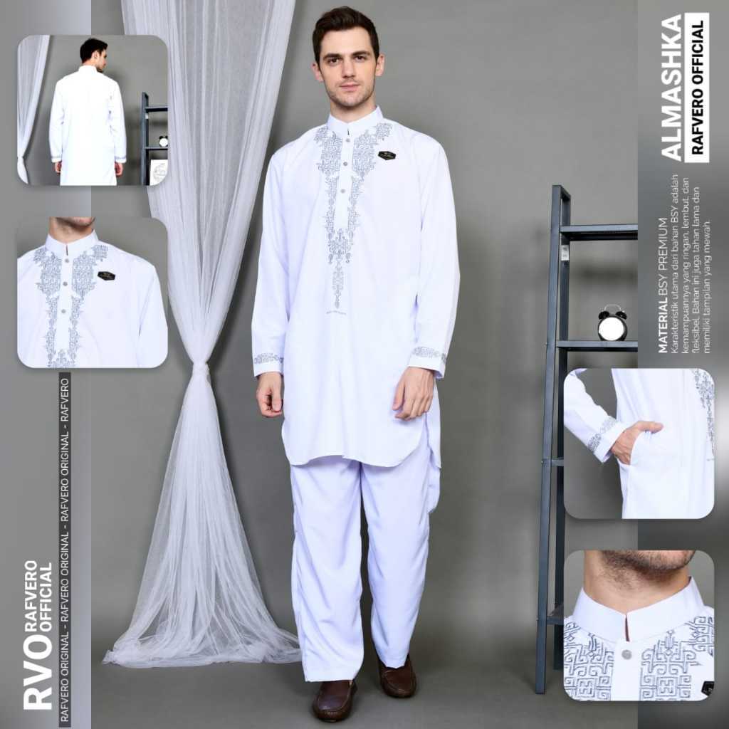 Setelan Baju Koko Pakistan Al Mashka Original RAFVERO
