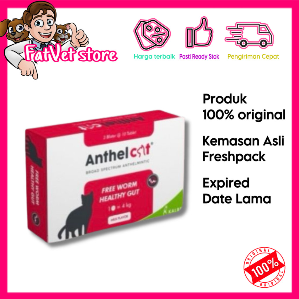 SUMERKAN Anthel cat kalbe obat cacing kucing pyrantel praziquantel mirip drontal