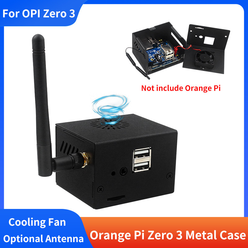 Orange Pi Zero 3 Metal Case Metal Case Enclosure Fan Heatsink for Orange Pi Zero 3 compatible Expans