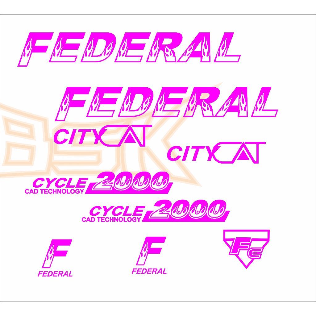 stiker decal sepeda federal city cat custom api
