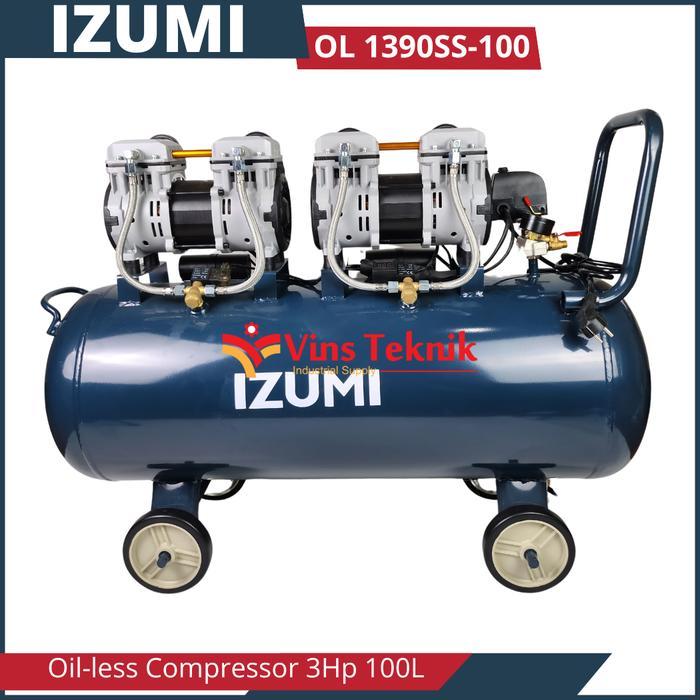IZUMI OL1390SS Mesin Kompresor OILLESS Compressor 3HP 100L NLG IZUMI OL 1390SS-100