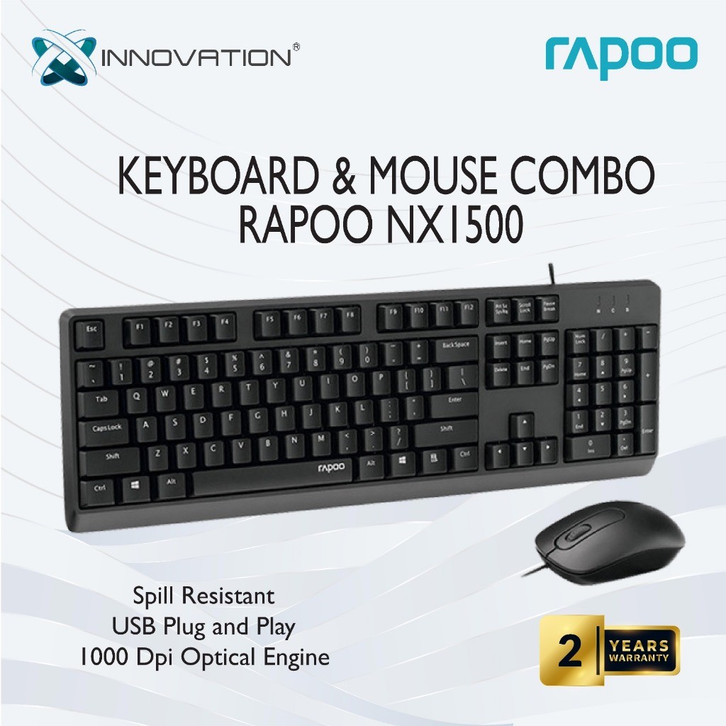 Combo Keyboard & Mouse Rapoo NX1500 Mouse Gaming Rapoo V16 RGB