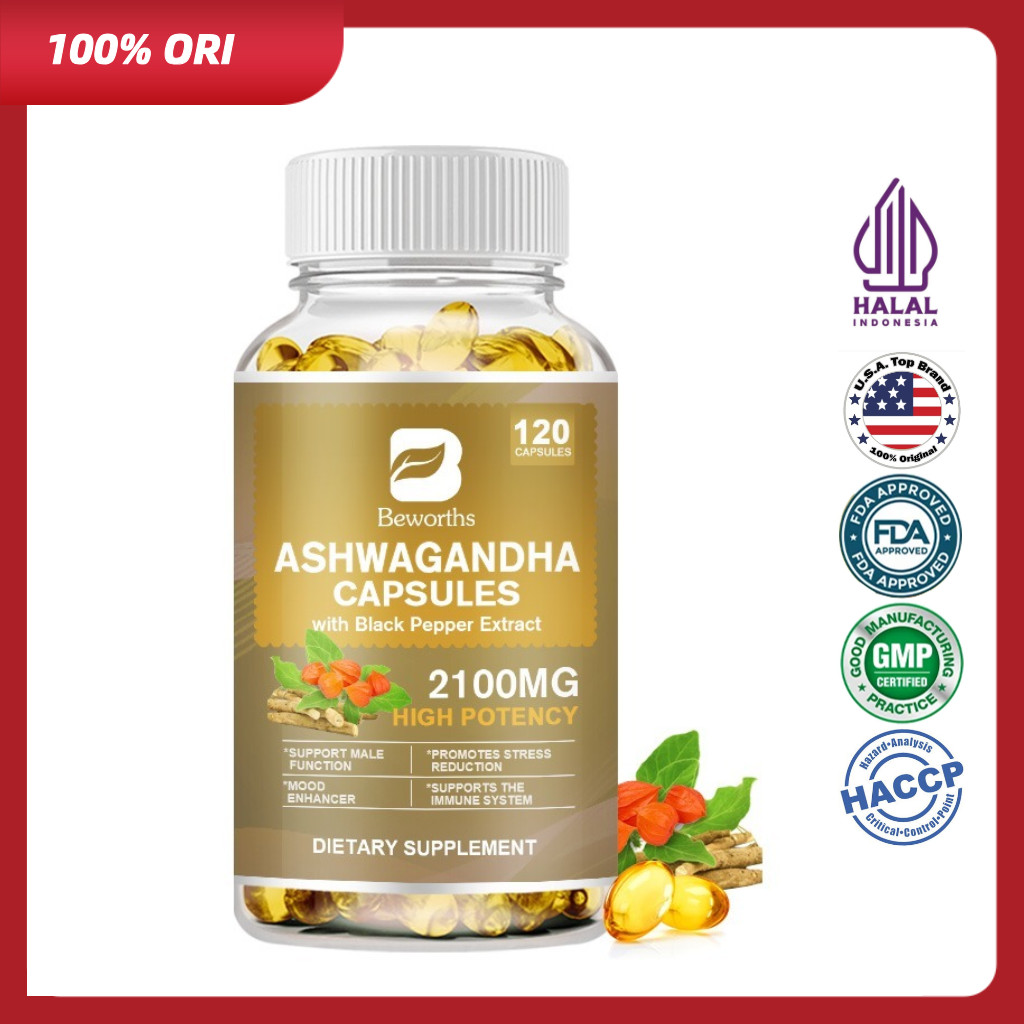 Beworths 120 kapsul Ashwagandha meningkatkan testosteron menurunkan stres