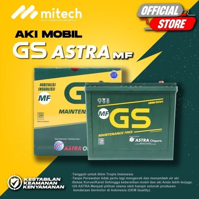 GS MF Aki Mobil Honda CRV NS60LS 12V / 45Ah - Aki Kering